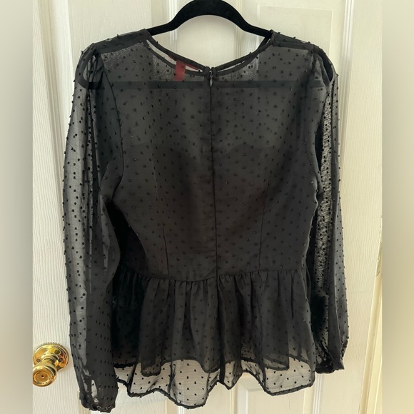 Chelsea & Violet black sheer babydoll top - sz XL - Picture 3 of 6